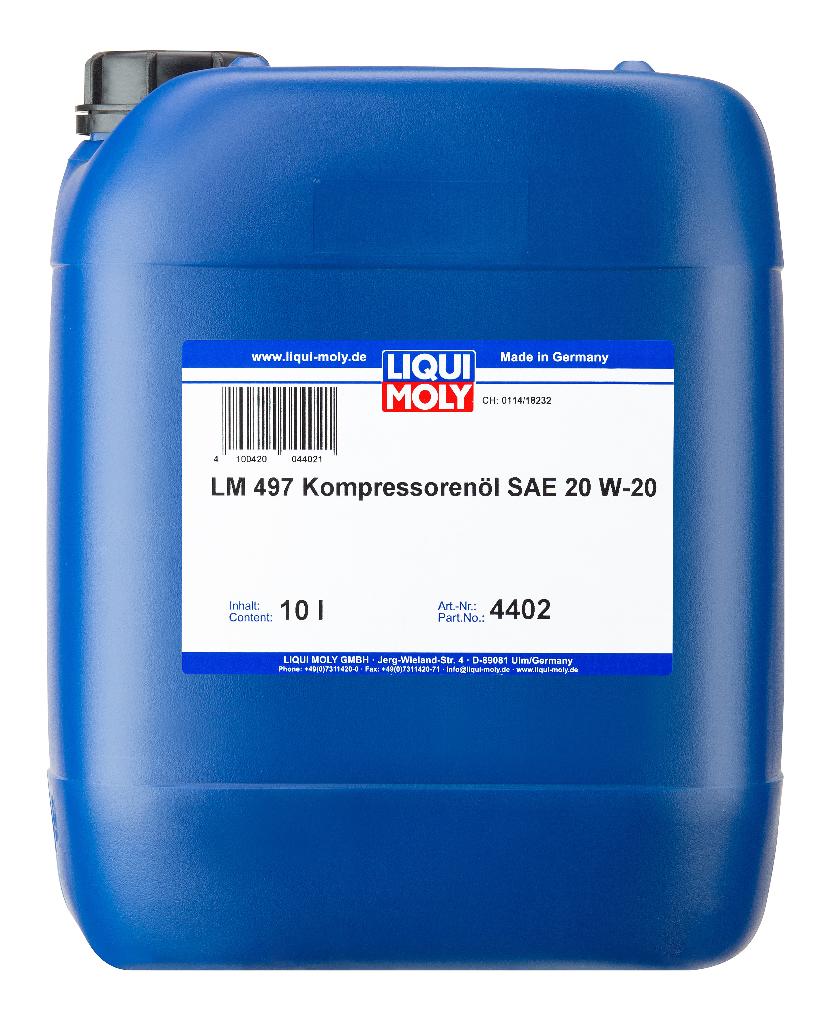 Синтетическое компрессорное масло Liqui Moly LM 497 Kompressorenoil 20W-20 10л